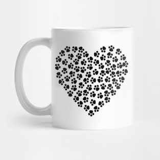 Dog Footprint Heart Mug